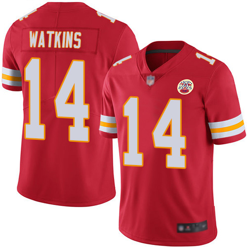 Youth Kansas City Chiefs #14 Watkins Sammy Red Team Color Vapor Untouchable Limited Player Football Nike NFL Jersey